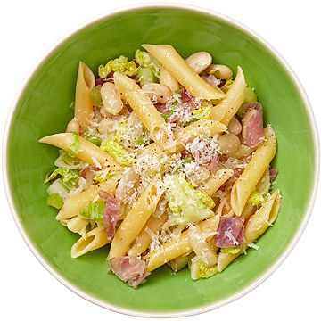 Ziti With White Beans, Cabbage, and Prosciutto