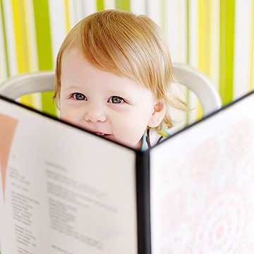 baby looking at menu