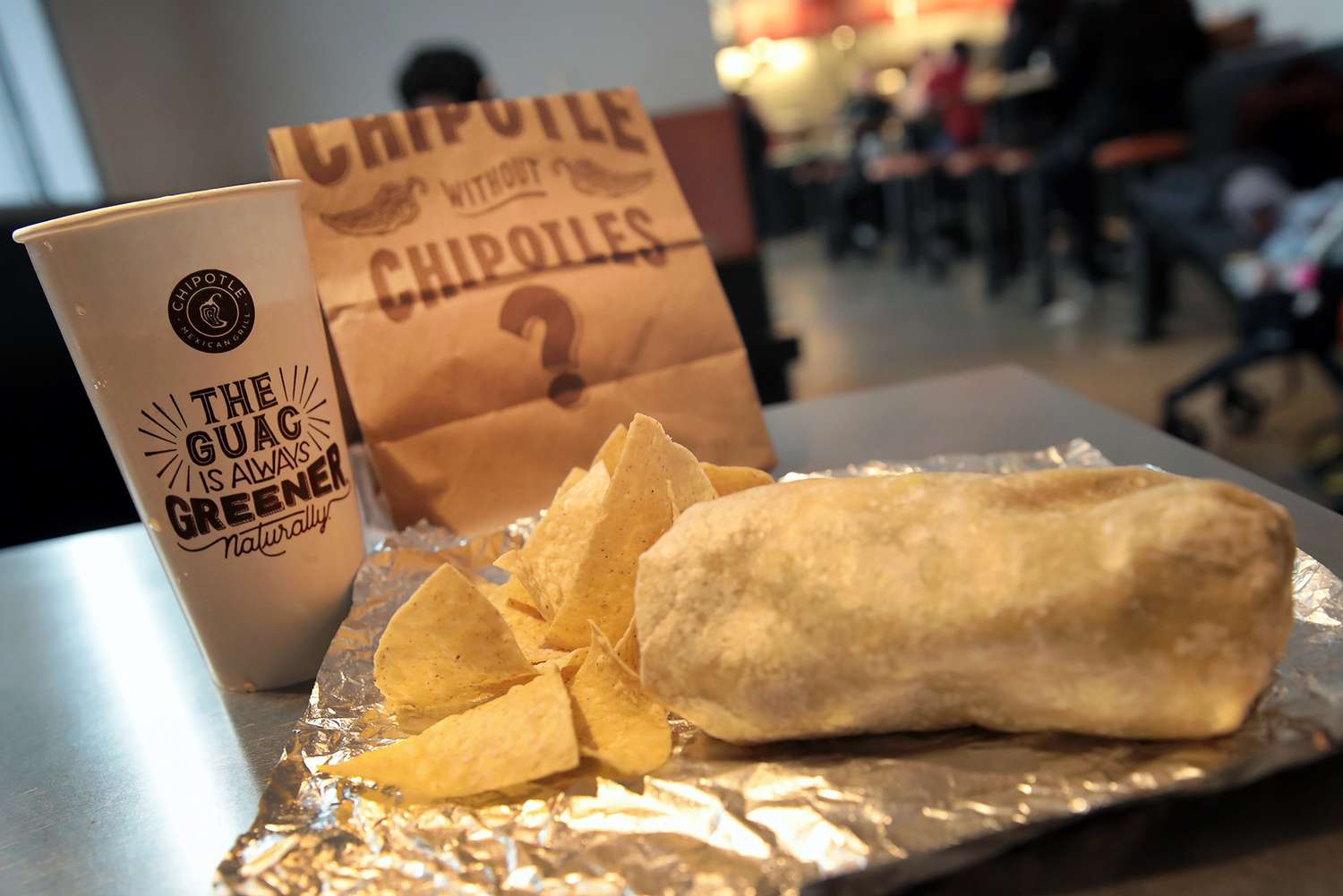 Chipotle Burrito Chips and Drink