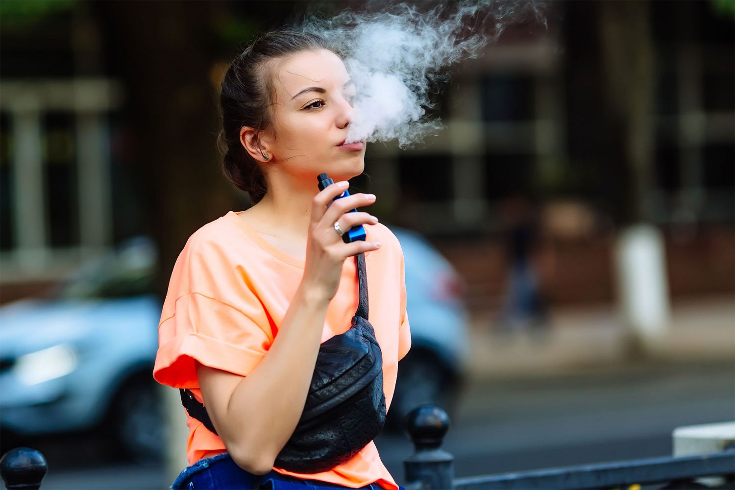 Teenager Smoking Electronic Cigarette