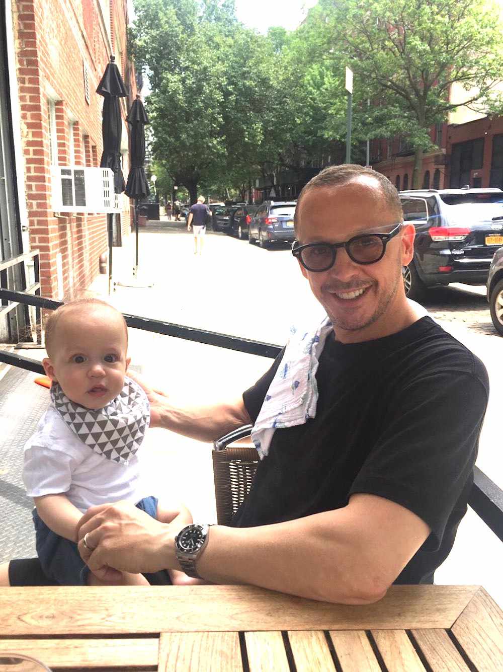 Michael Rovner and his son