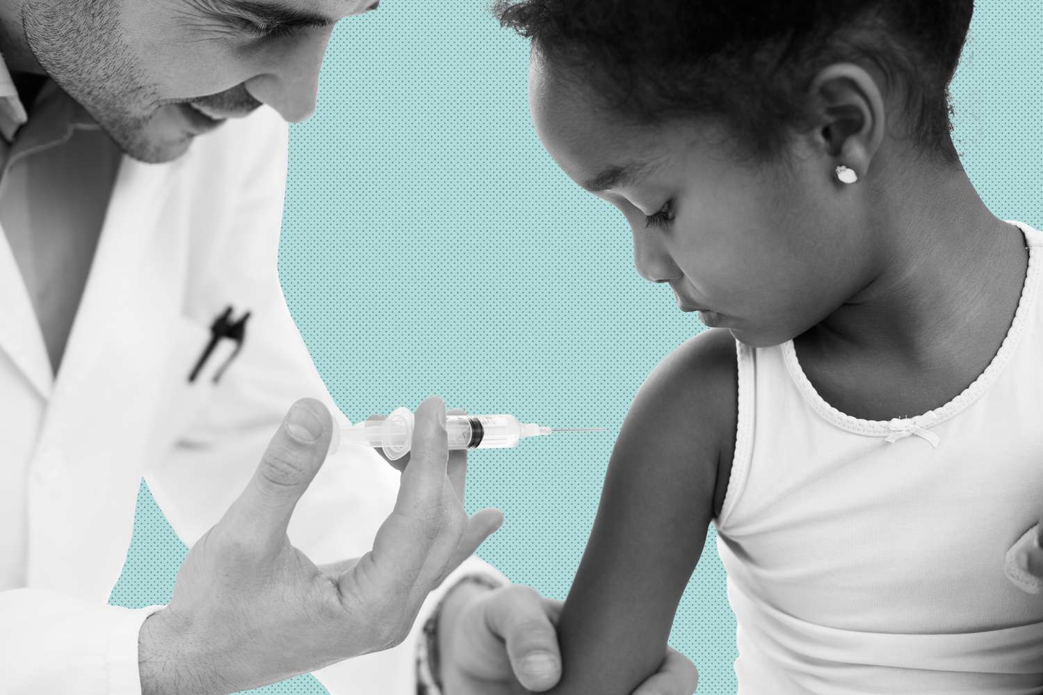 young girl getting vaccination