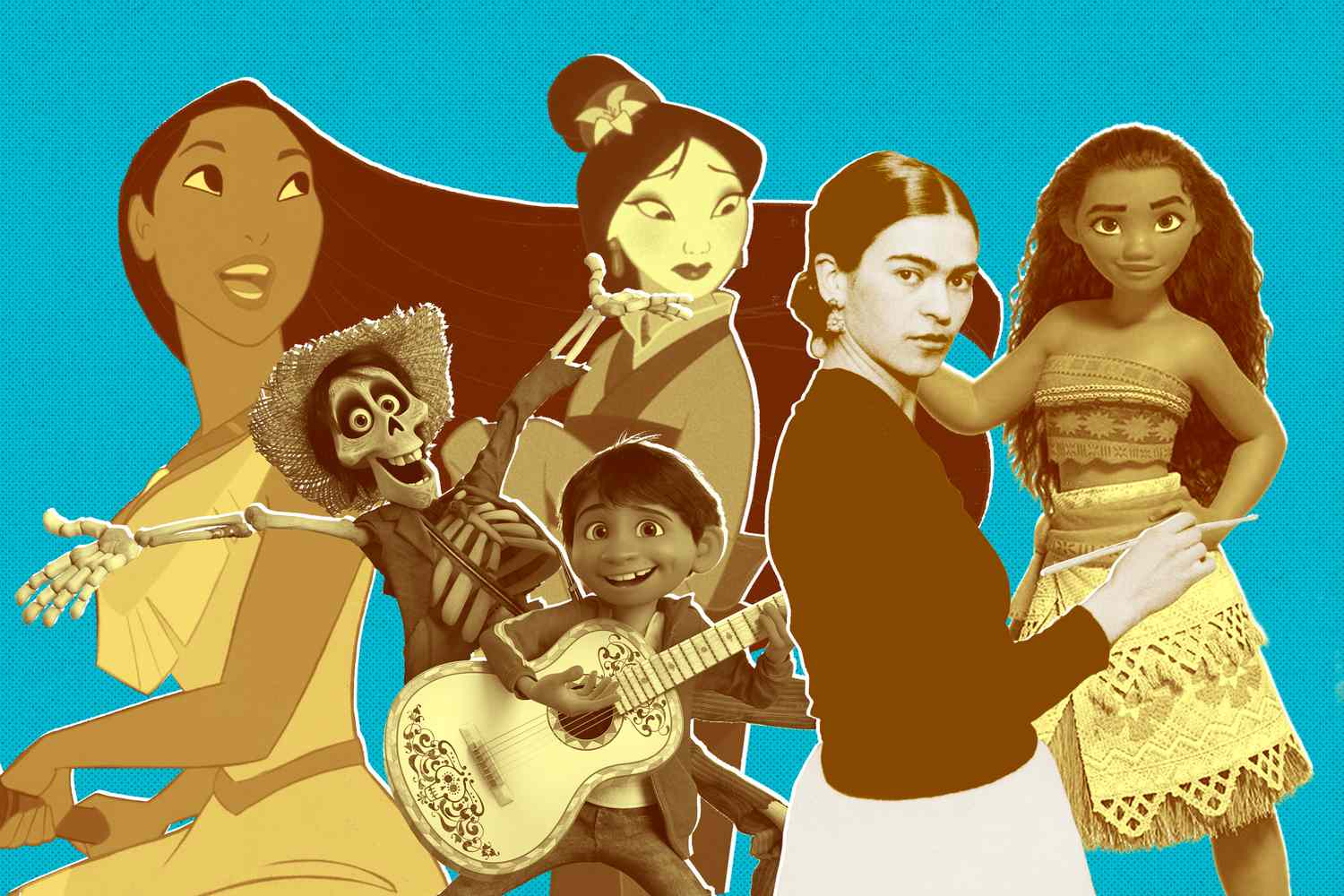 Pocahontas, Mulan, Frida Kahlo, Moana, Coco