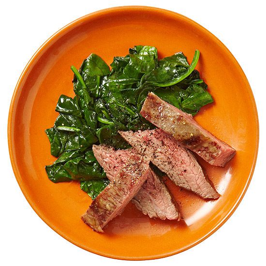 Flank Steak With Wilted Greens 