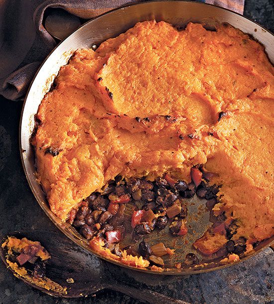 Mexican Shepherd's Pie with Black Beans and Yams 
