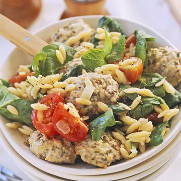 Greek Meatballs and Orzo Pilaf 