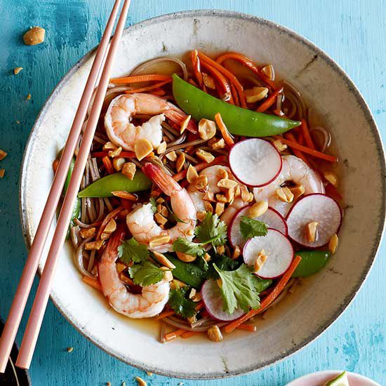 Veggie-and-Shrimp Noodle Bowl 