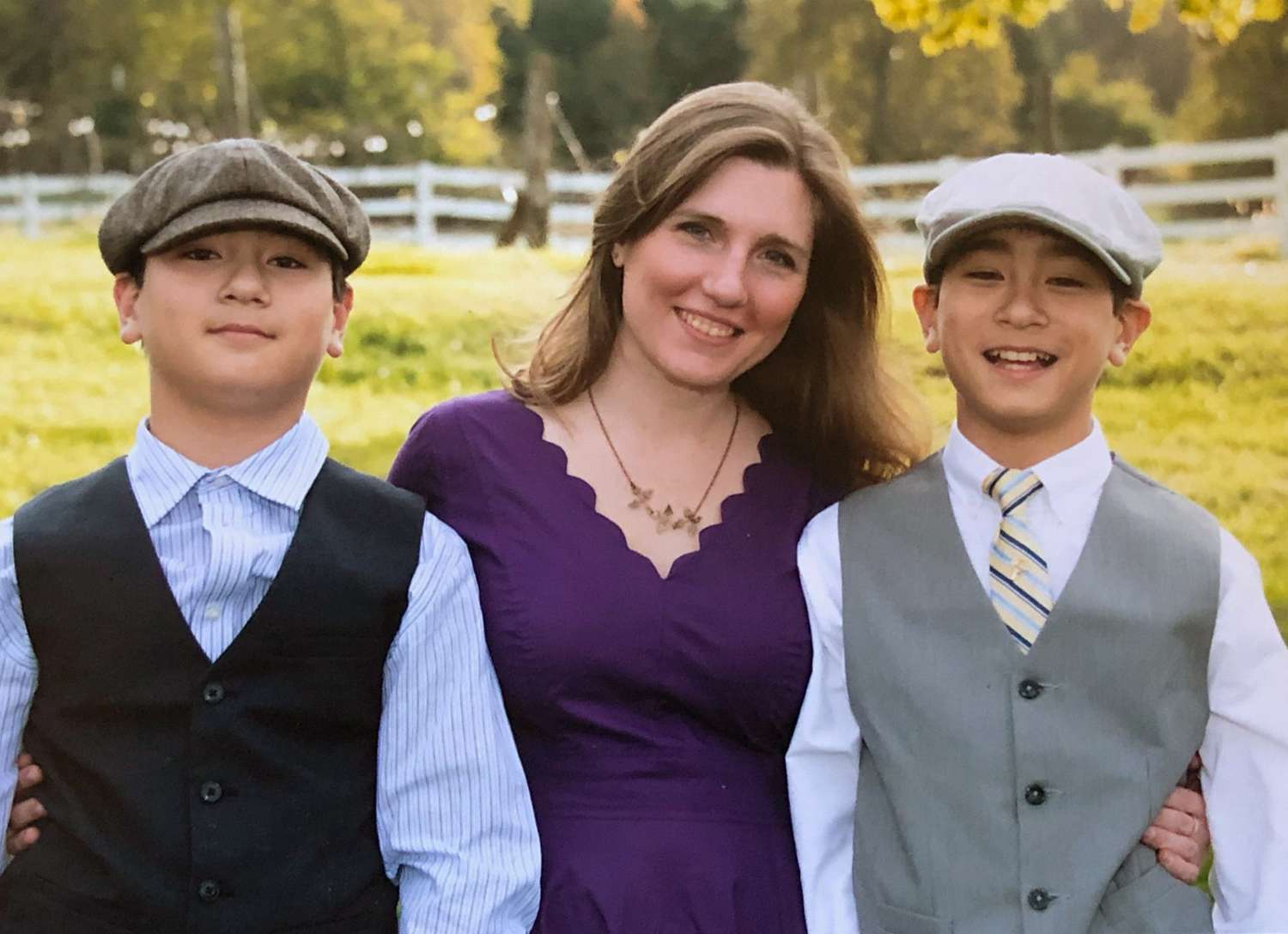 Ashlea Betzen-Miyauchi with her boys, Kay and Sho, at her sister Hillary's wedding in 2016.