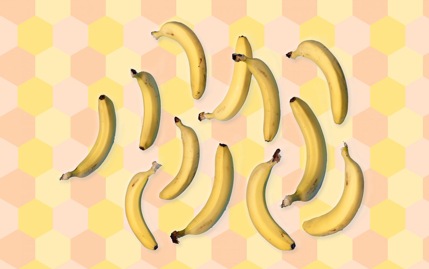 overview of bananas on patterned background