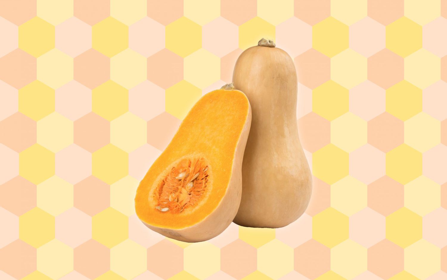 butternut squash on patterned background