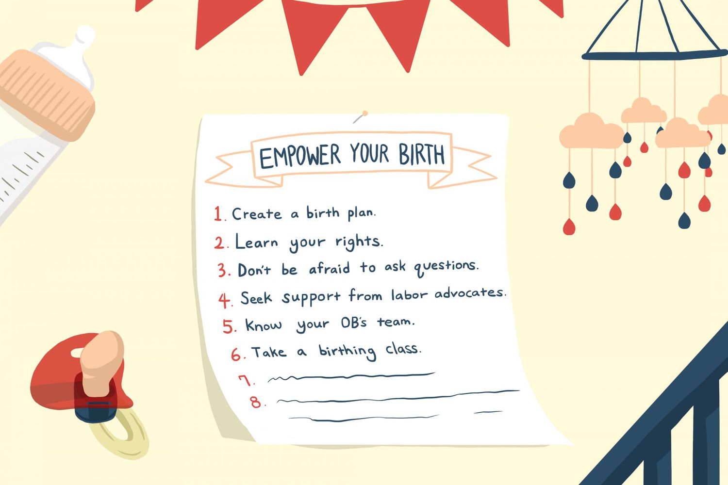 illustration of a empowering birth checklist