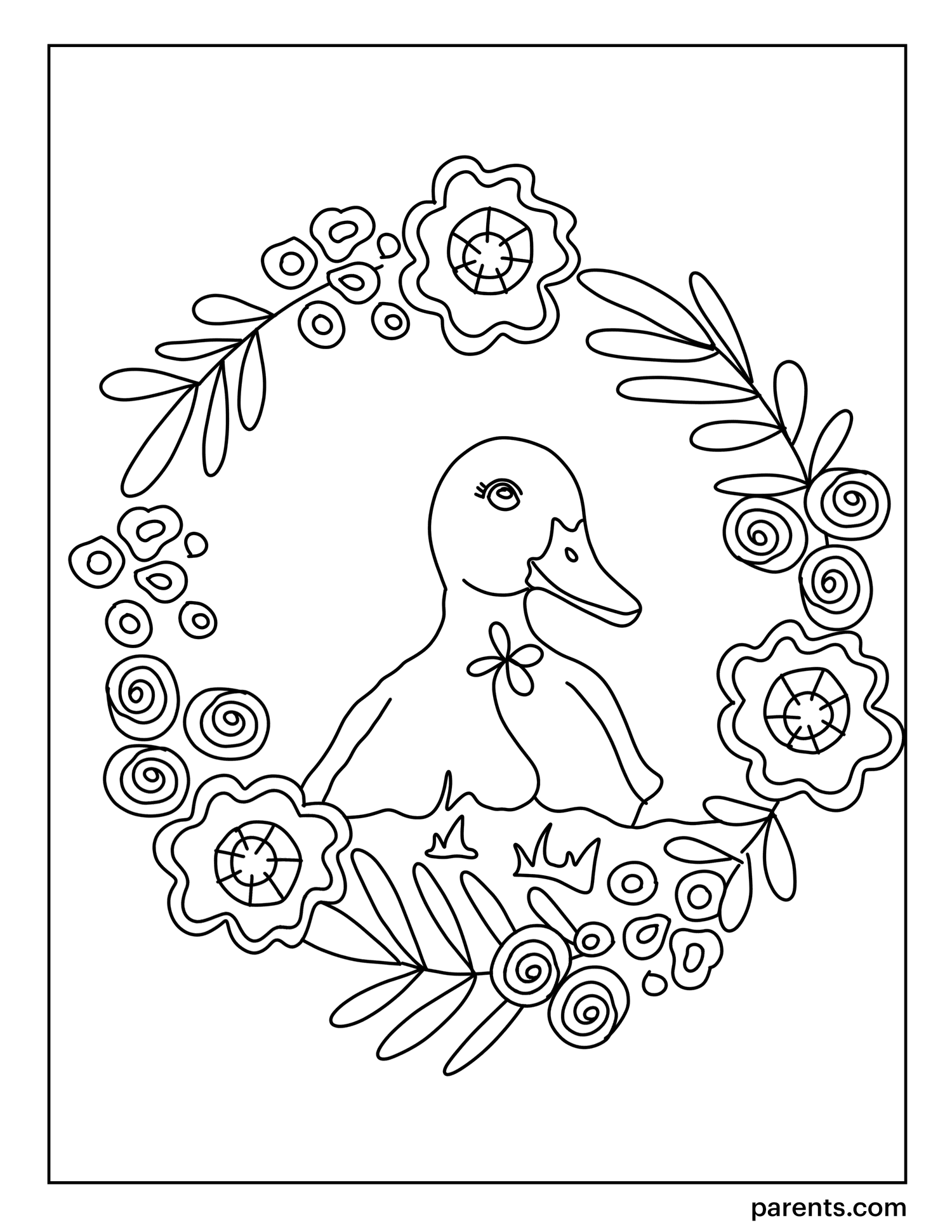 Easter Duckling Coloring Page