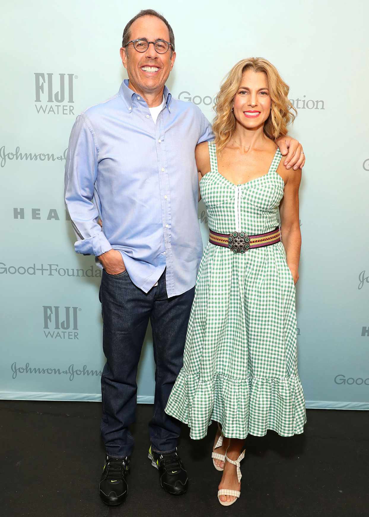 Jerry and Jessica Seinfeld standing at Good+Foundations Event