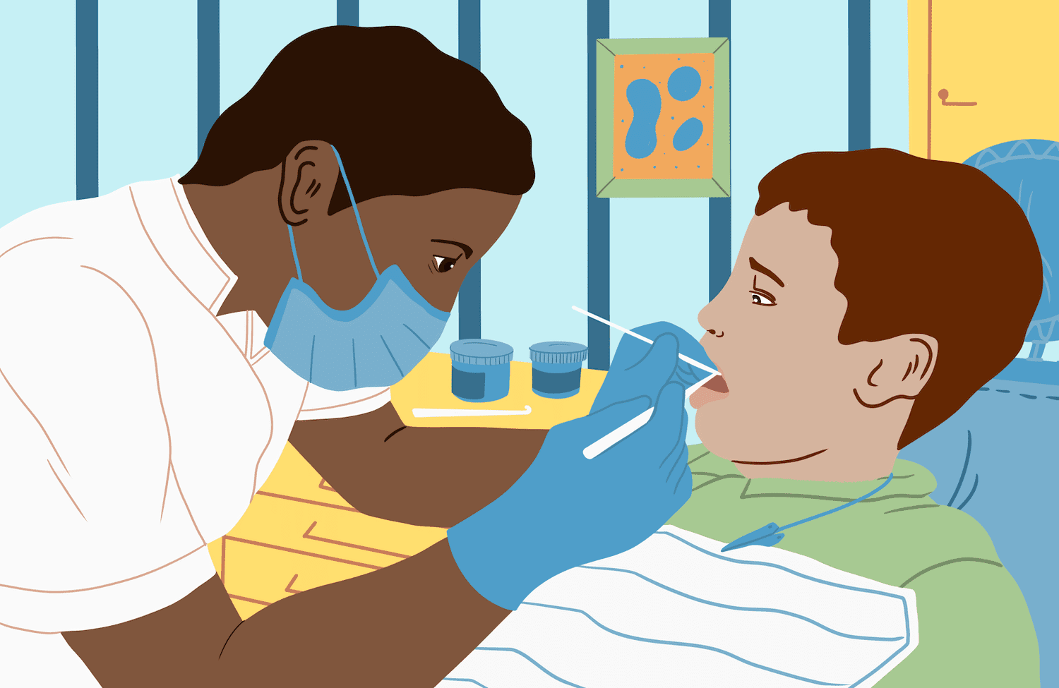 Dentist and child illustration