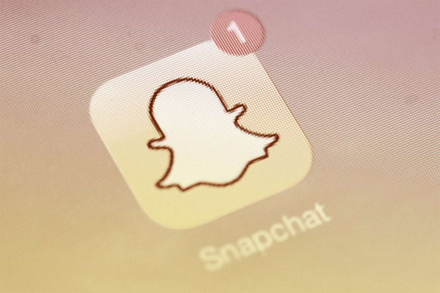 Logo of Snapchat Mobile App with one notification