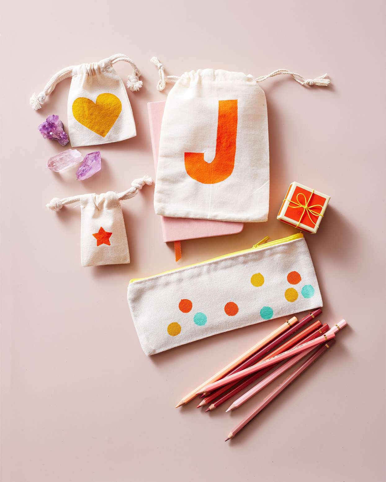 Stenciled Bags