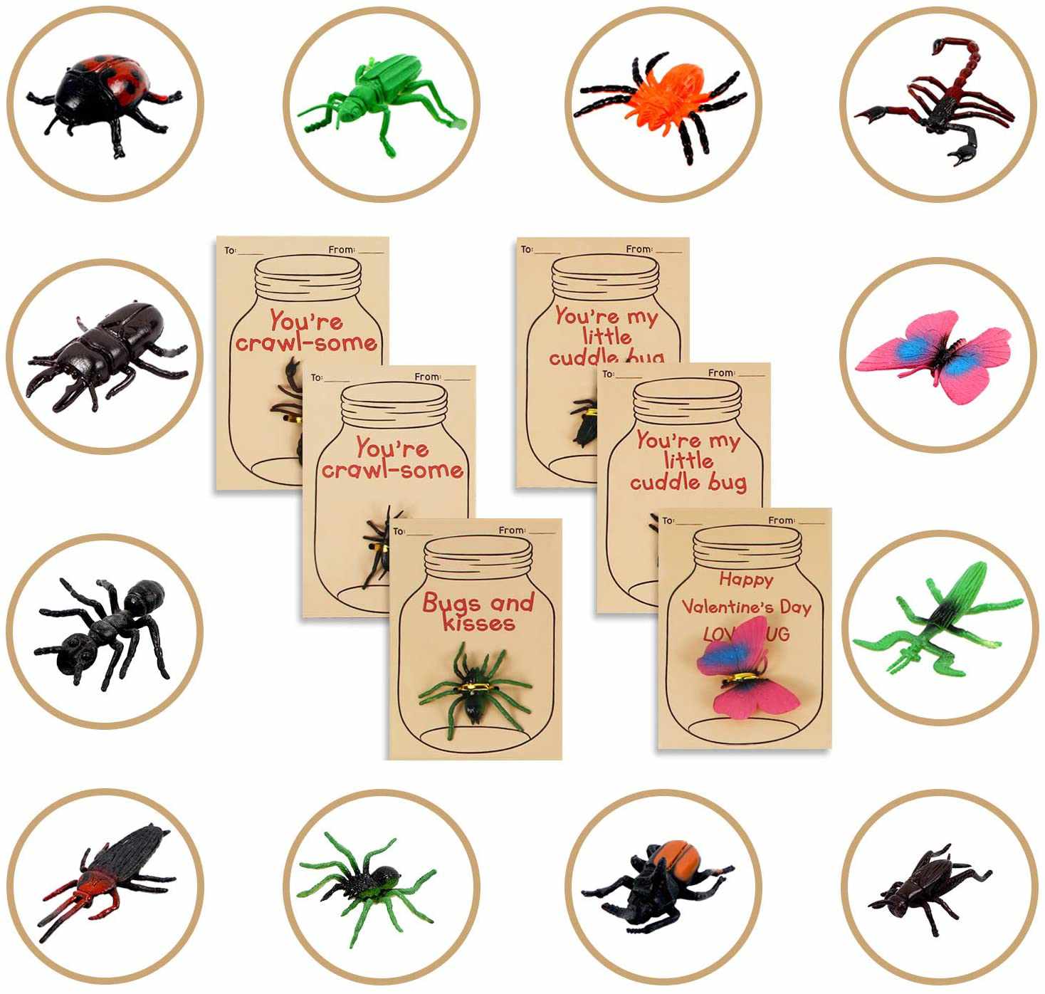 Kids Valentines Card Packs 36 Love Bug Cards