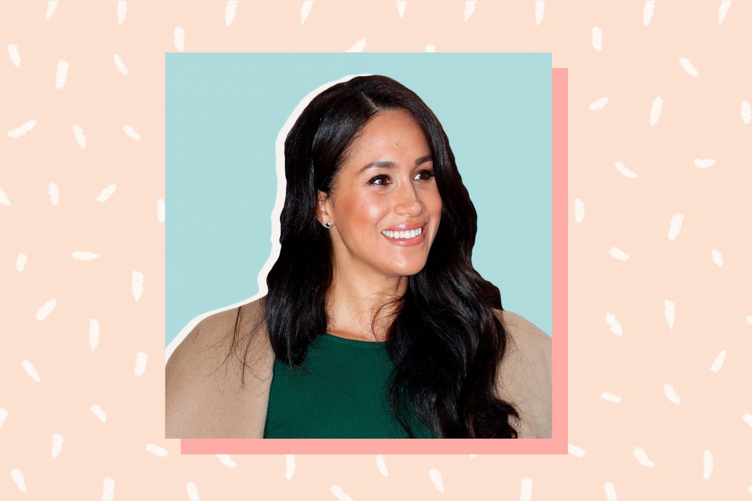An image of Meghan Markle on a colorful background.