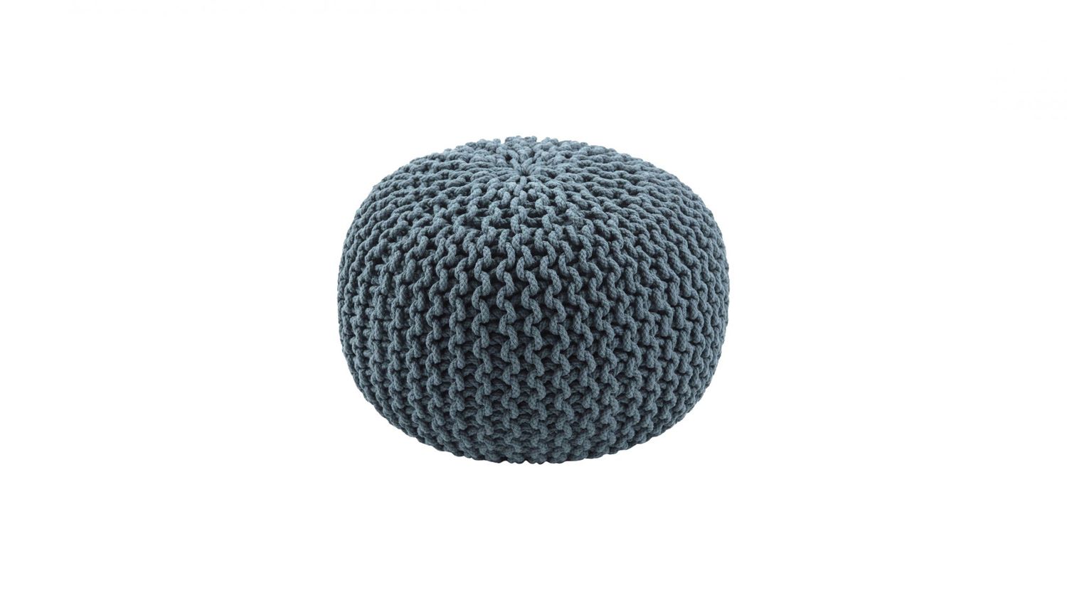 Visby Teal Textured Round Pouf
