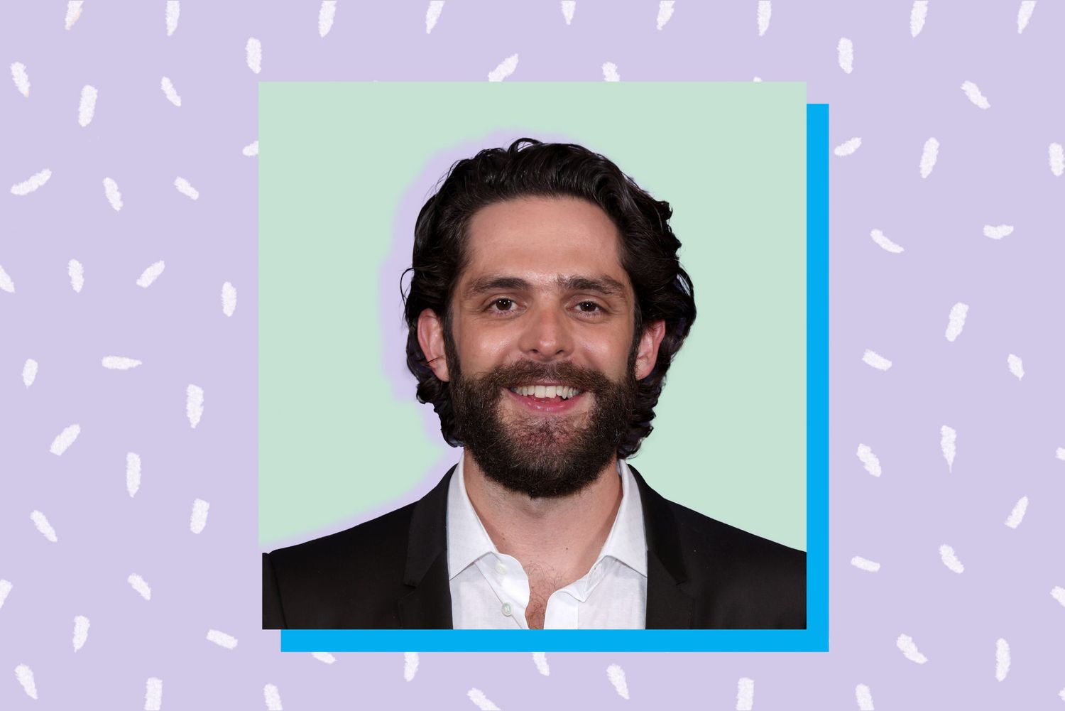 An image of Thomas Rhett on a colorful background.