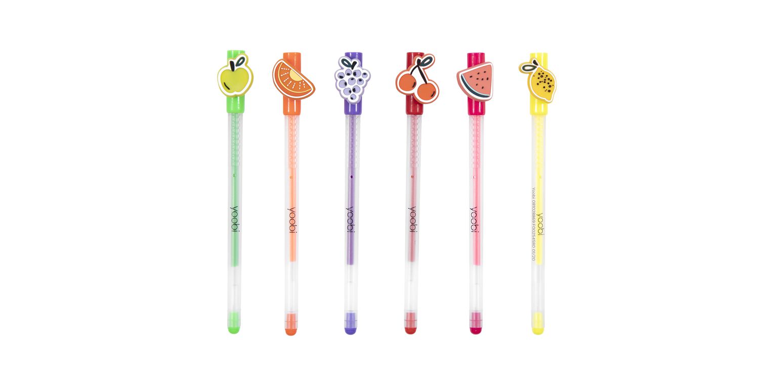 colorful fruit pens