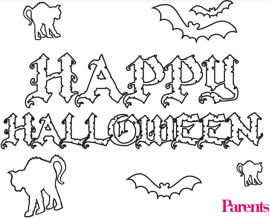 Happy Halloween Coloring Page Letters
