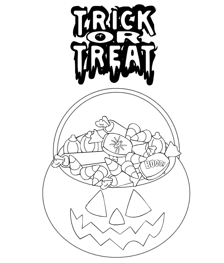 Trick-or-Treat Coloring Page