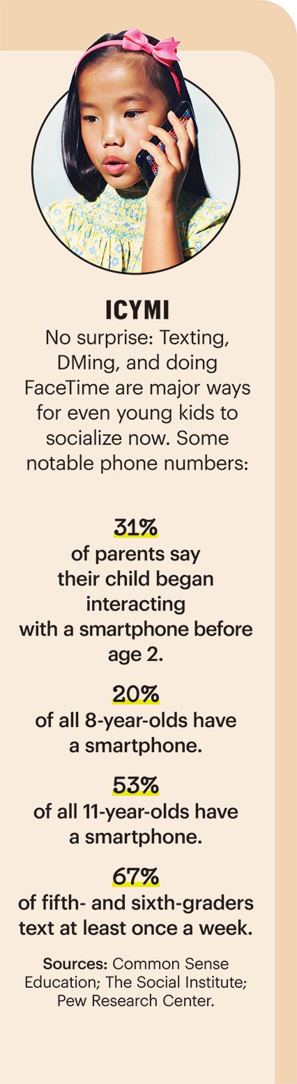 child on phone with cellphone info graphic