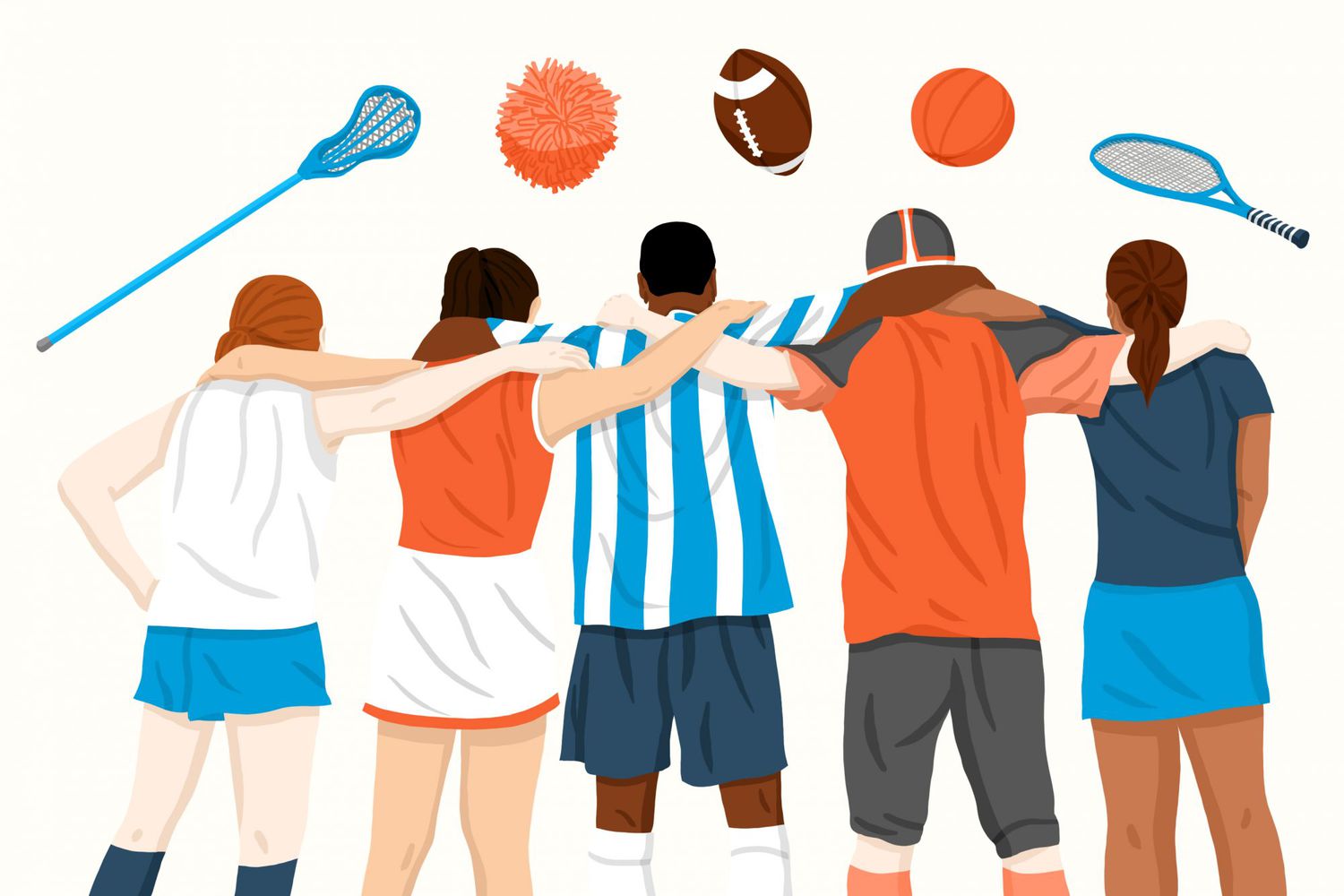 An illustration of a group athletes together.