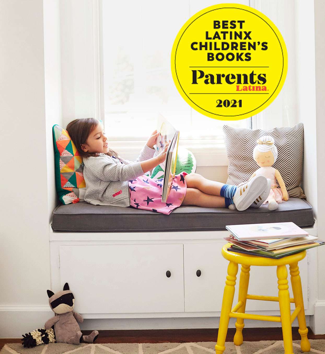 Best Books with child reading in window seat