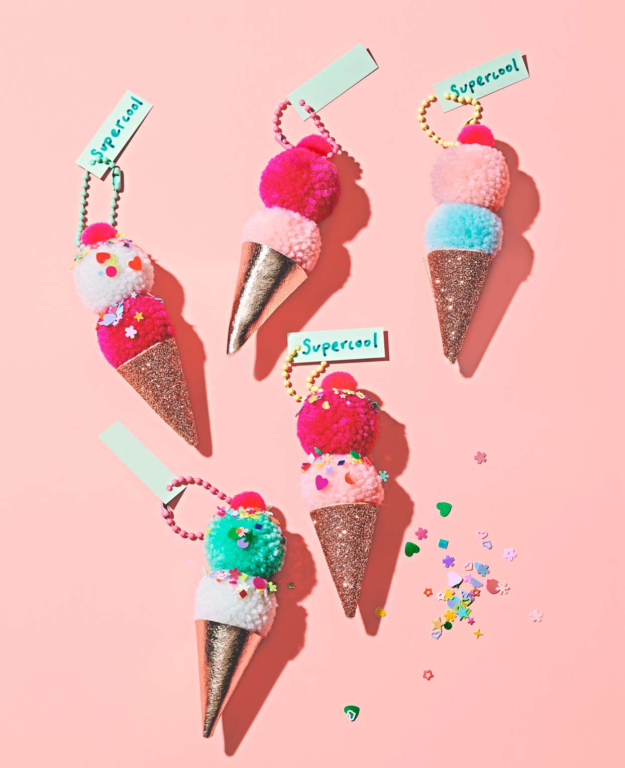 ice cream cone pom pom