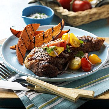 Peppery Grilled Steak with Summer Tomatoes