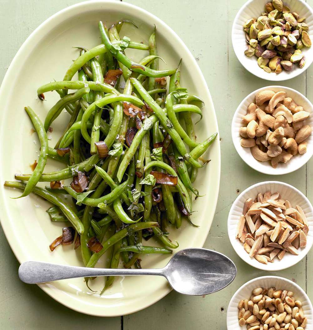 Grilled Green Beans with Shallots