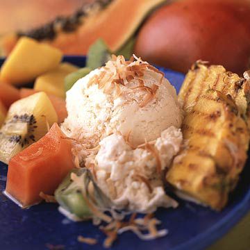 Coconut Ice Cream with Grilled Pineapple