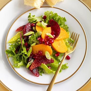 Persimmon, Blood Orange and Pomegranate Salad 