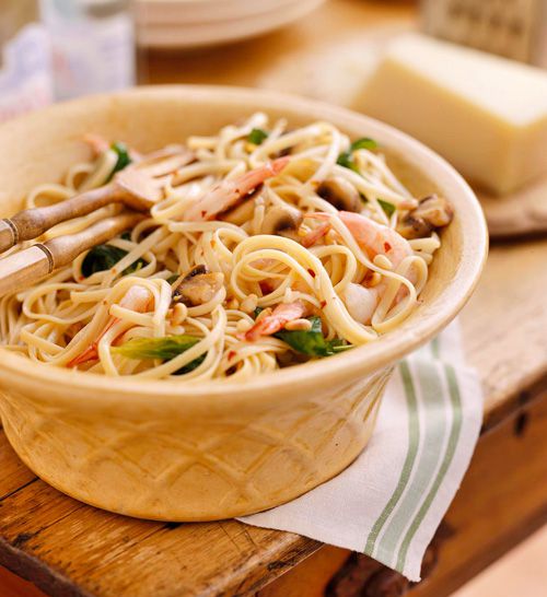 Linguini with Shrimp and Pine Nuts