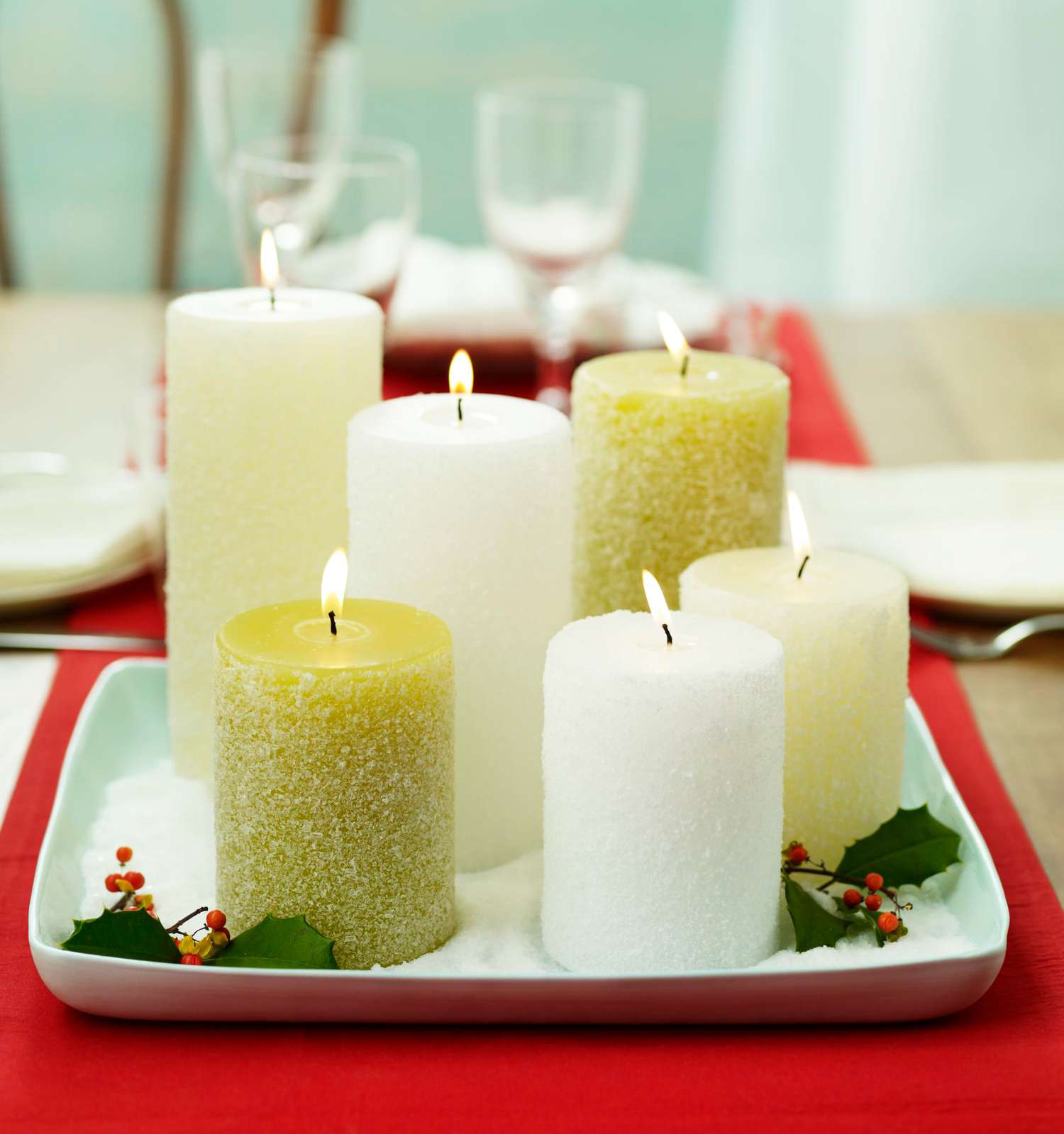 Christmas centerpiece ideas: sparkle candles