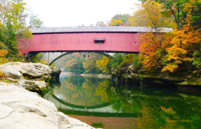 Narrows Covered Bridge. Photo courtesy of Parke County Convention & Visitors Commission