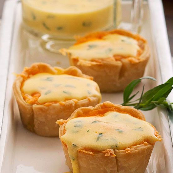 Mini Egg Pastries with Bearnaise Sauce