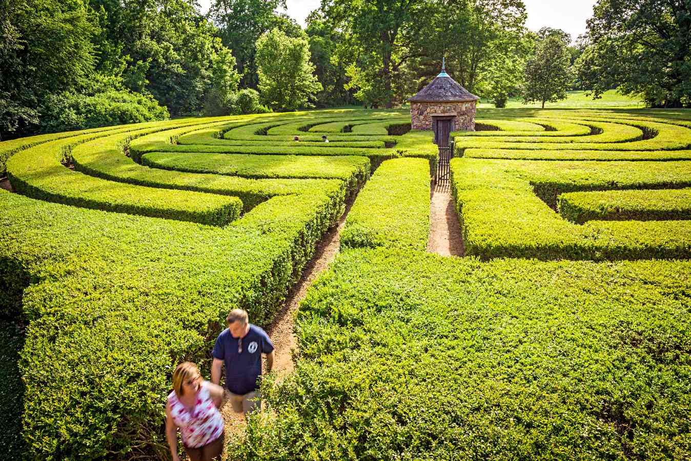 Symbolizing life&rsquo;s journey, only a single path leads to the center of the free-admission Harmonist Labyrinth.