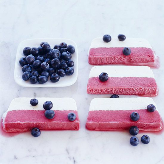 Red, White and Blueberry Ice Cream Dessert