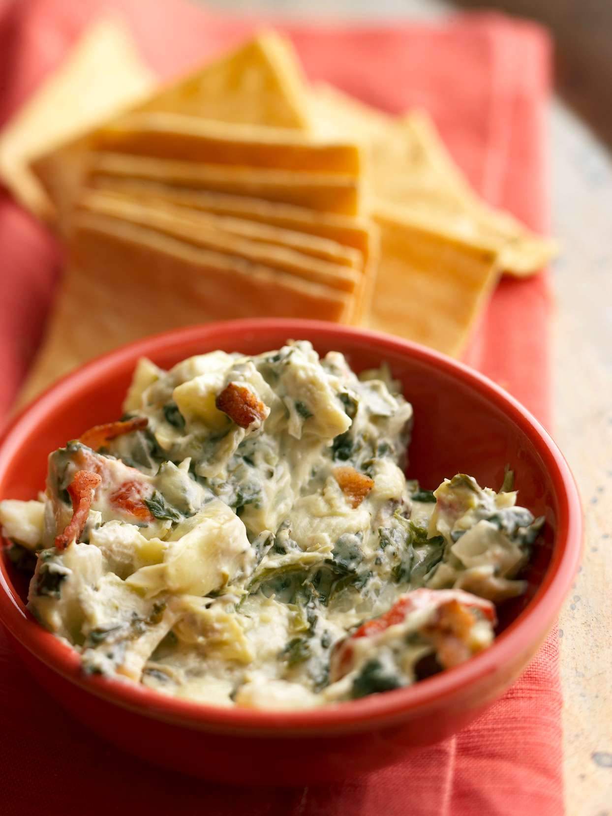 Spinach-Artichoke Dip with Blue Cheese and Bacon