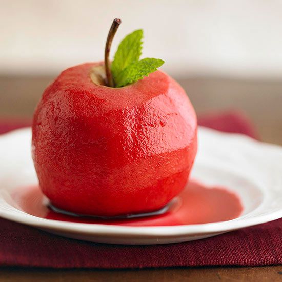 Cherry-Wine Poached Apples
