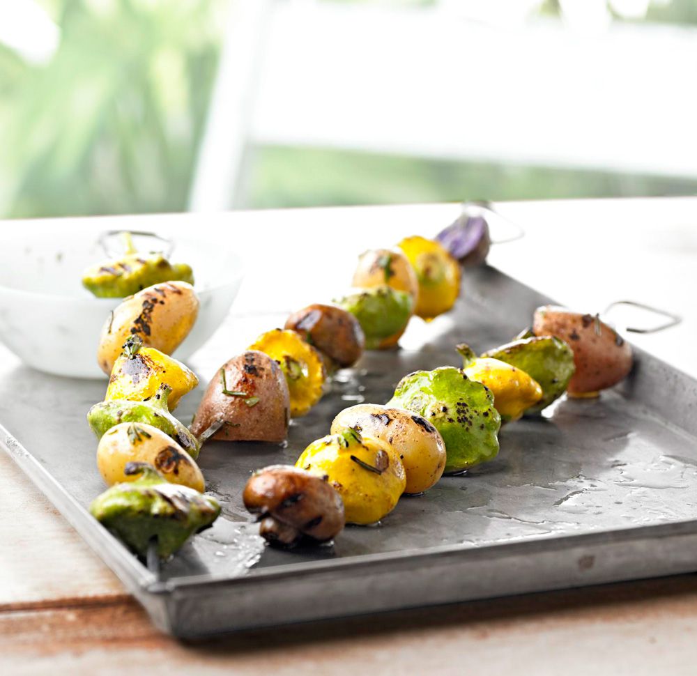 Smokin' Hot Potato Kabobs with Rosemary-Chipotle Butter