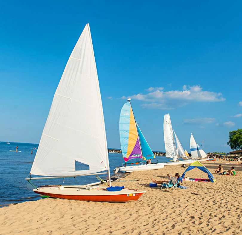 Rent a sailboat or kayak at the Dempster Street Beach.