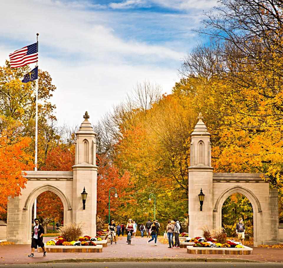 Made of limestone, the Sample Gates echo the architecture found across IU's campus.