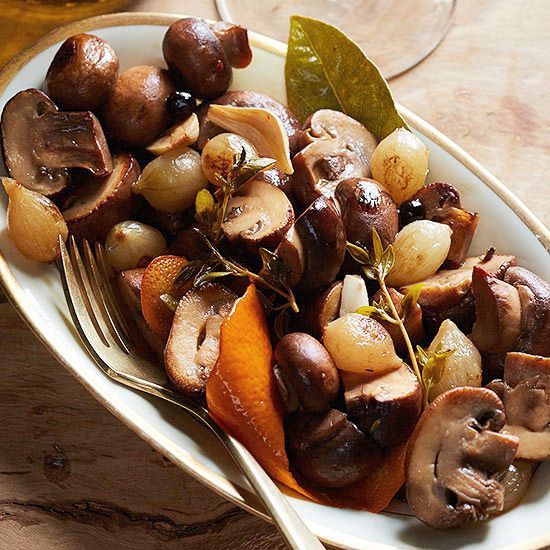 Juniper-Marinated Mushrooms and Onions