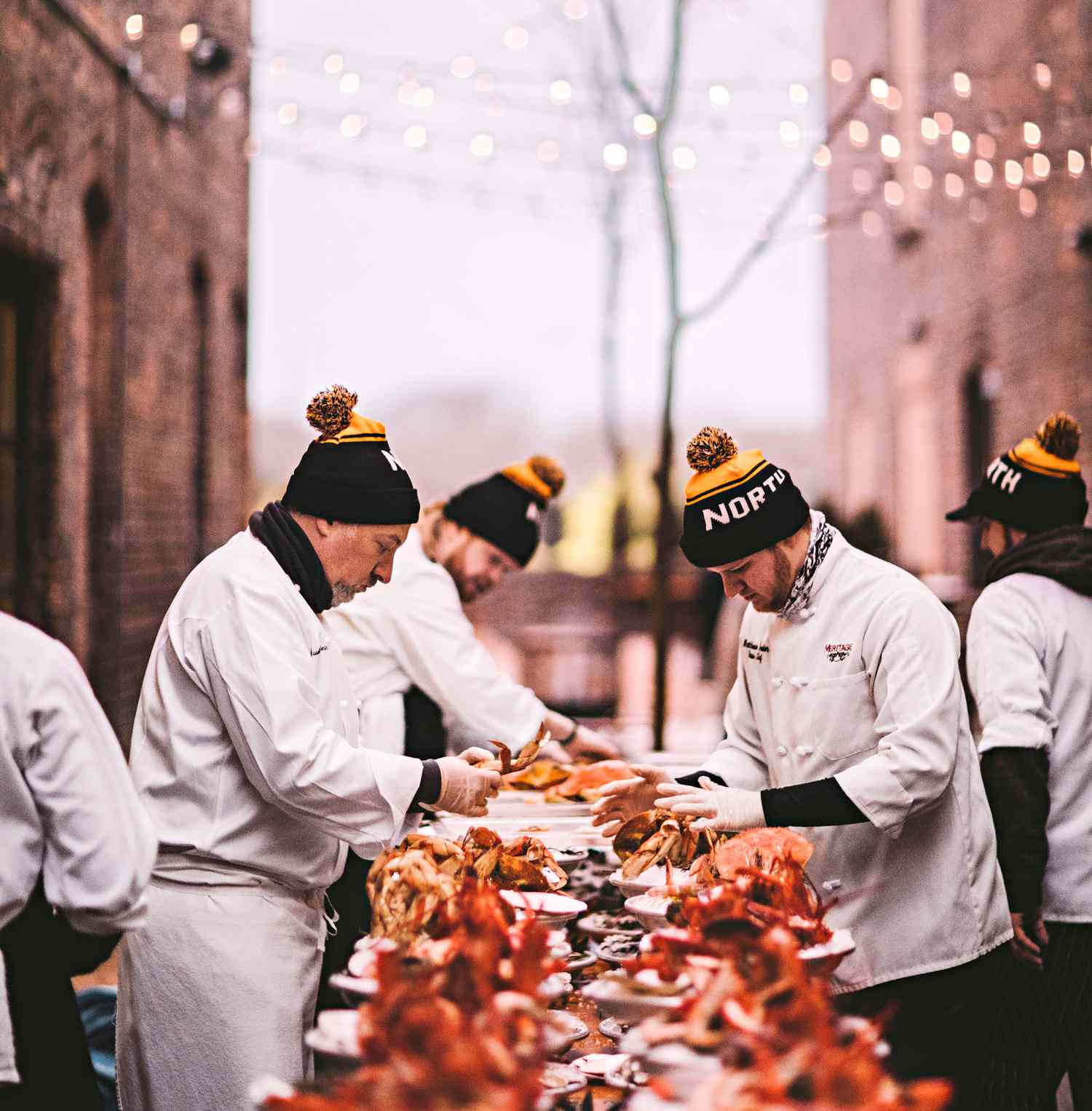 Chefs prep a four-course dinner in the street during The Great Northern&rsquo;s first celebration last year.