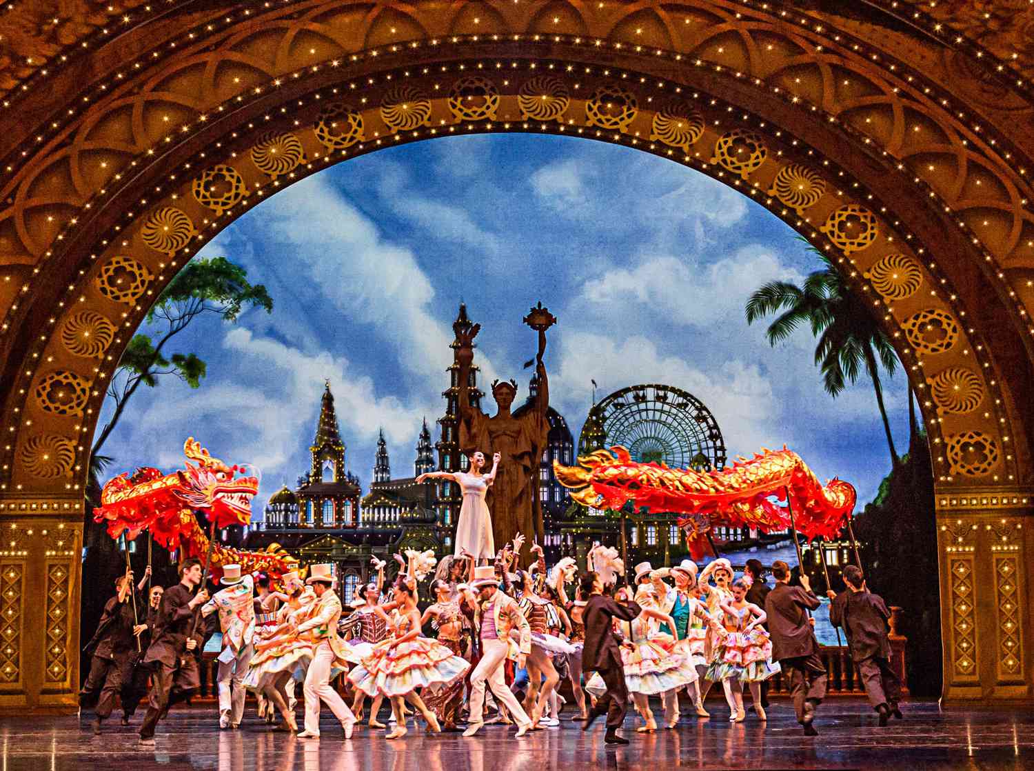 Chinese dancers and fairgoers swirl through Marie's dream against a reimagined World's Fair backdrop in the new The Nutcracker, with music by the Chicago Philharmonic.