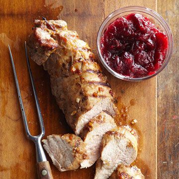 Grilled Pork with Cranberry Chutney 